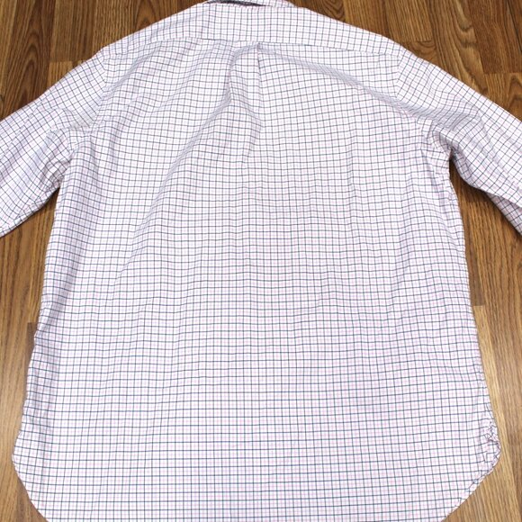 POLO RALPH LAUREN REGULAR FIT 100% COTTON SHIRT NAVY/PINK/WHITE Sz 16 1/2 | L - Picture 4 of 4